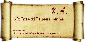 Körtvélyesi Anna névjegykártya