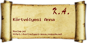 Körtvélyesi Anna névjegykártya
