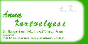 anna kortvelyesi business card